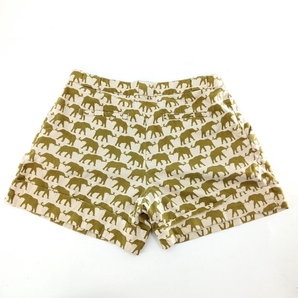 Anthropologie Cartonnier‎ Safari Elephant Print Cuffs Shorts - Picture 7 of 10